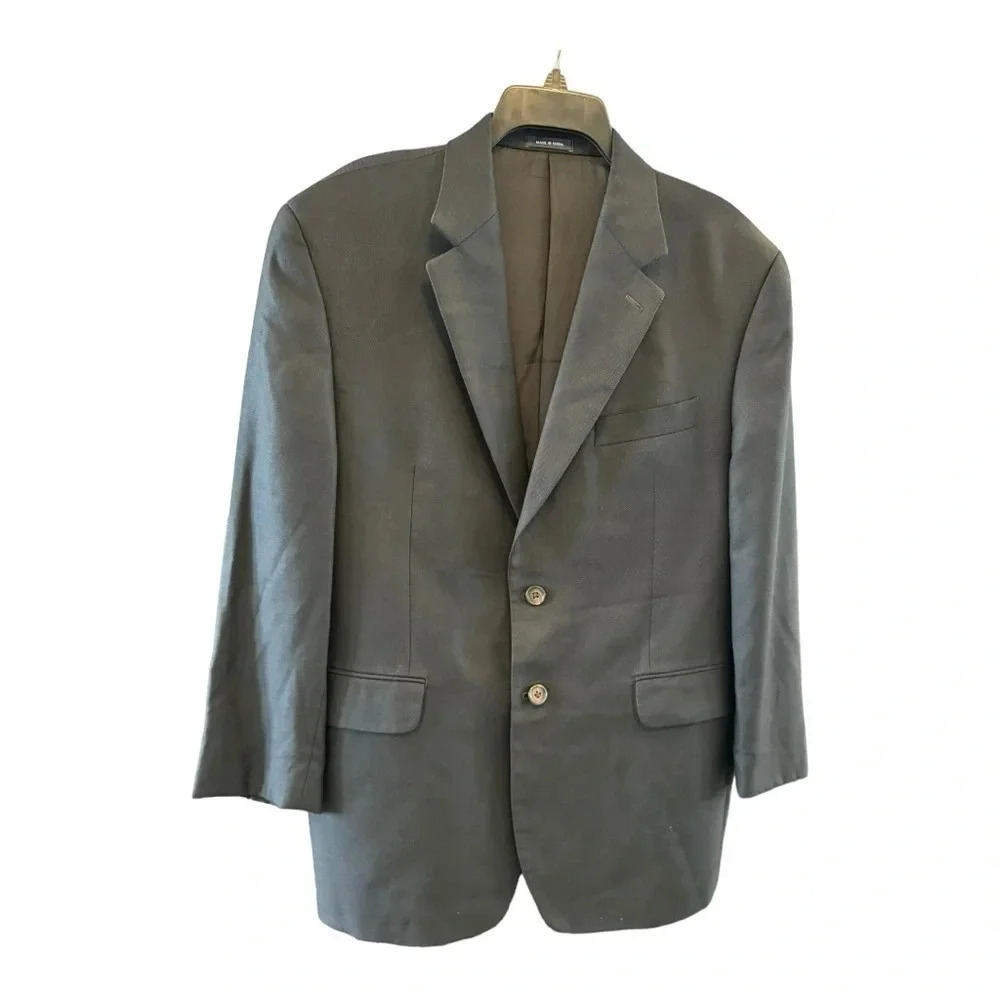Lauren Ralph Lauren Silk Wool Blazer Black Blazer Sports Coat Size 42S